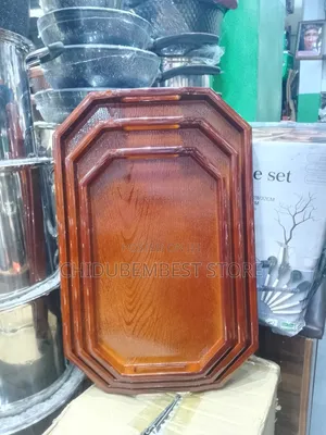 Quality 3in1 Luxury Vintage Deep Wooden Food Serving Tray
