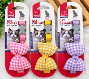12 in 1 Nunbell Cat/Puppy Bell Collar With Puffed Bowtie (0503)