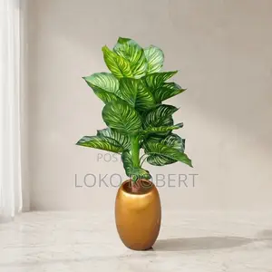 Artificial Flower Floor Plant in Gold– Indoor Decorative Faux Tree