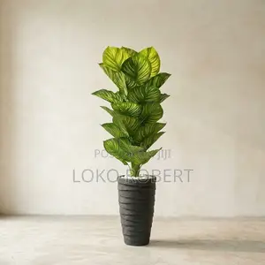 Artificial Floor Flower Vase Plant in Decorative Terrazzo Planter