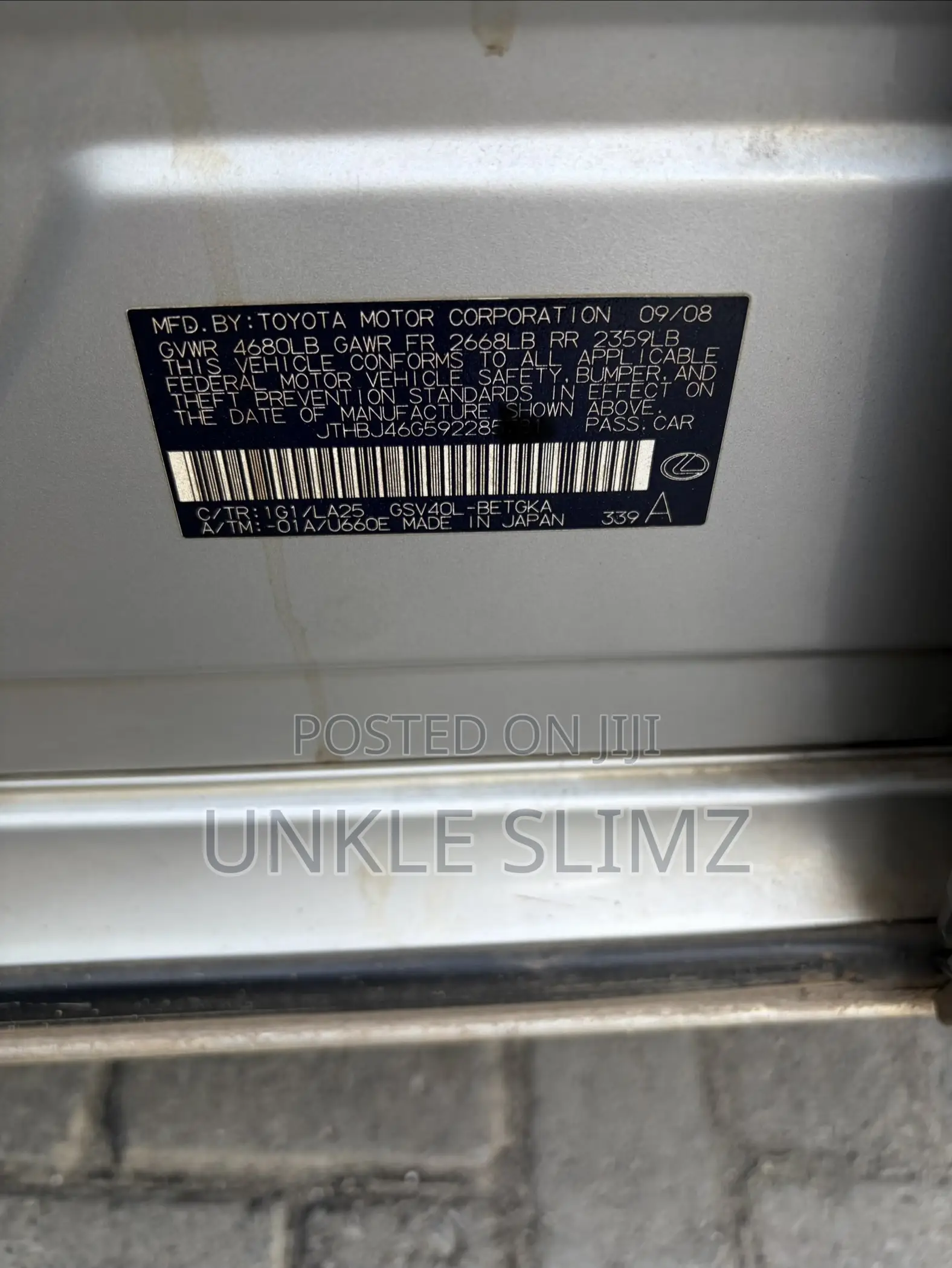 Lexus ES 350 2009 Silver