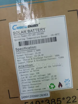 Cworth 2.5kwh 24v(100a) Lithium Ion Battery