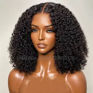 Short Curly Middle Part HD Lace Front Bob Wig