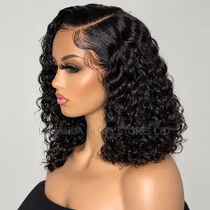 Short Deep Water Wave Side Part HD Lace Front Bob Wig