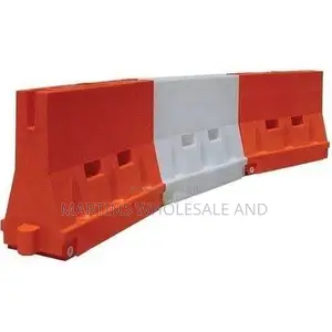 Interlocking Orange and White Plastic Road Safety Barriers Used For