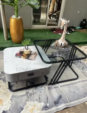 Luxury Centre Table With Glass and Mable Top