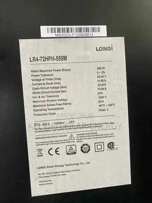 550w Longi Solar Panel 120 Cell