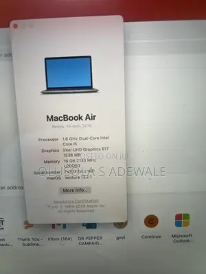 Laptop Apple MacBook Pro 2019 16GB Intel Core i5 SSD 256GB