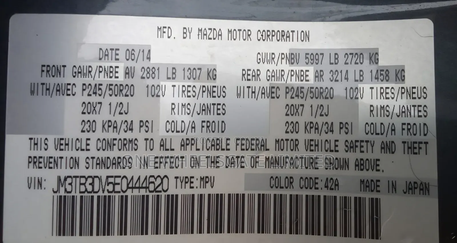 Mazda CX-9 2014 Gray