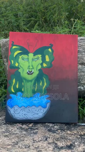 Butterfly Head. Acrylic Paint on Canvas 16 X 20 Inches