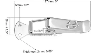 Stainless Steel Spring Loaded Toggle Clip Lock 127mm Length - 1pc