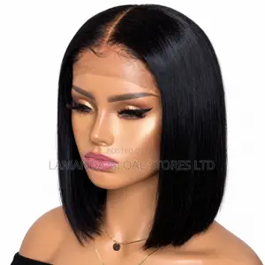 Short Straight Middle Part HD Lace Front Bob Wig