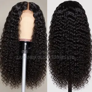 Long Curly Middle Part HD Lace Front Human Hair Wig