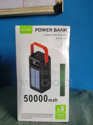 Porpiu-Rexnergy 50,000mAh Solar Power Bank | LED Touch Light | Fast