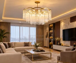 Modern Crystal Glass Led Chandelier Simple Living Room Bedroom Dining