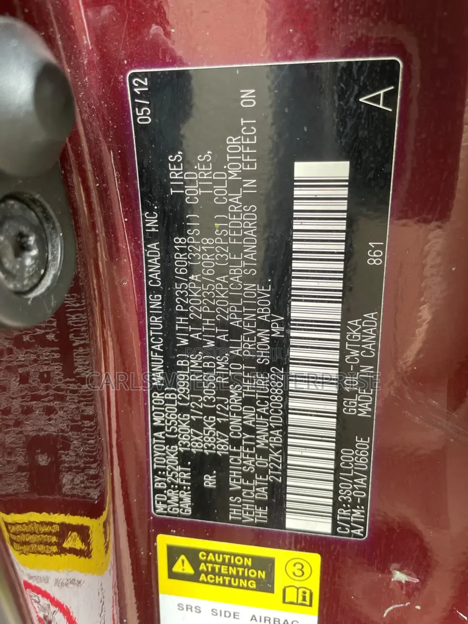 Lexus RX 2012 Burgundy