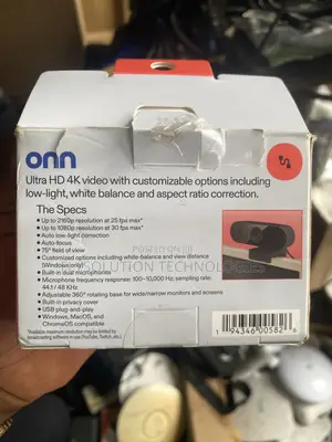 ONN Webcam With Autofocus Swivel Head Built-in Dual Mics