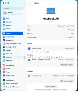Laptop Apple MacBook Air 2022 M2 8GB Apple M2 SSD 512GB