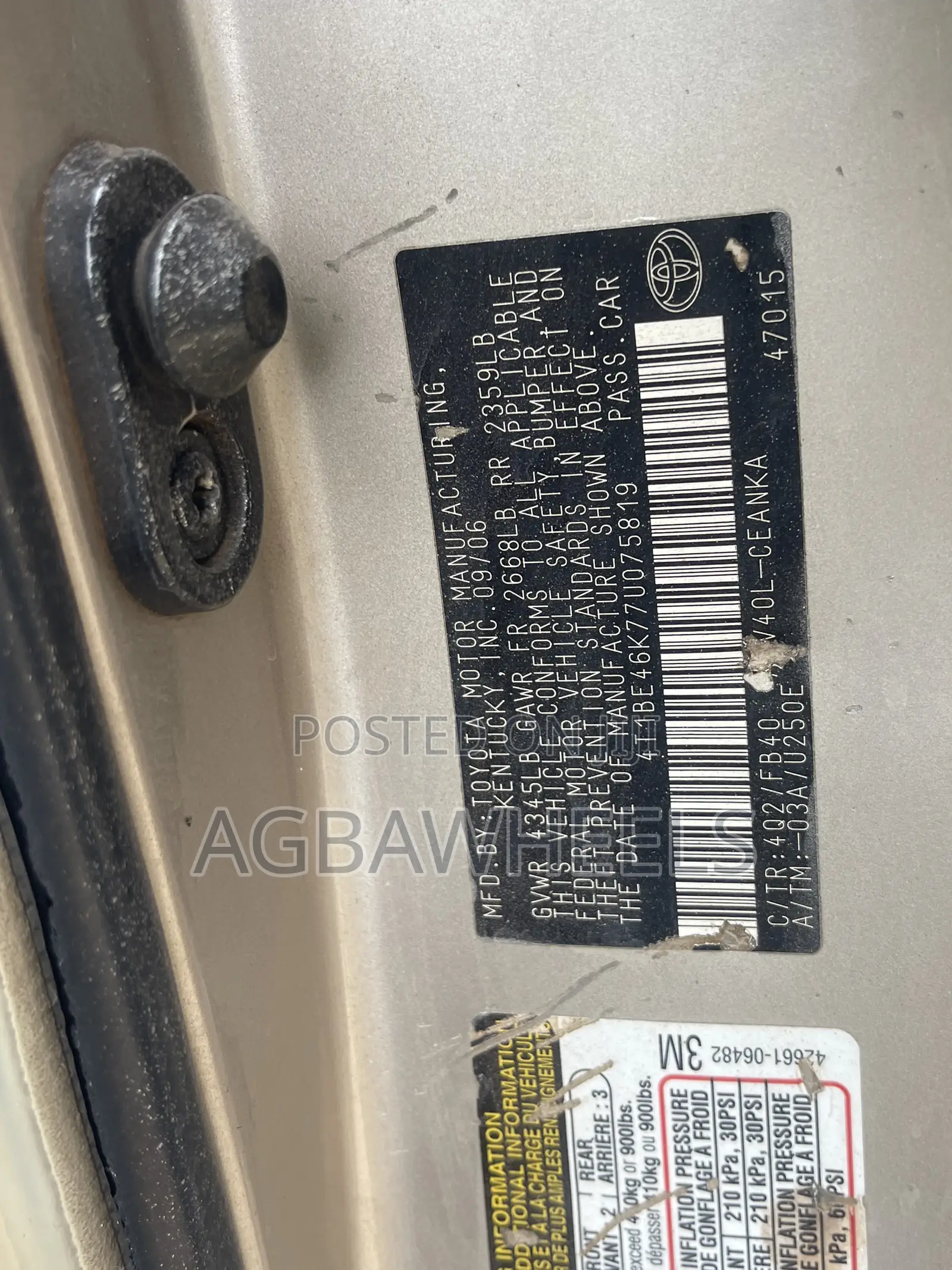 Toyota Camry 2008 Gold