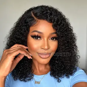 Short Kinky Curly Side Part HD Lace Front Bob Wig