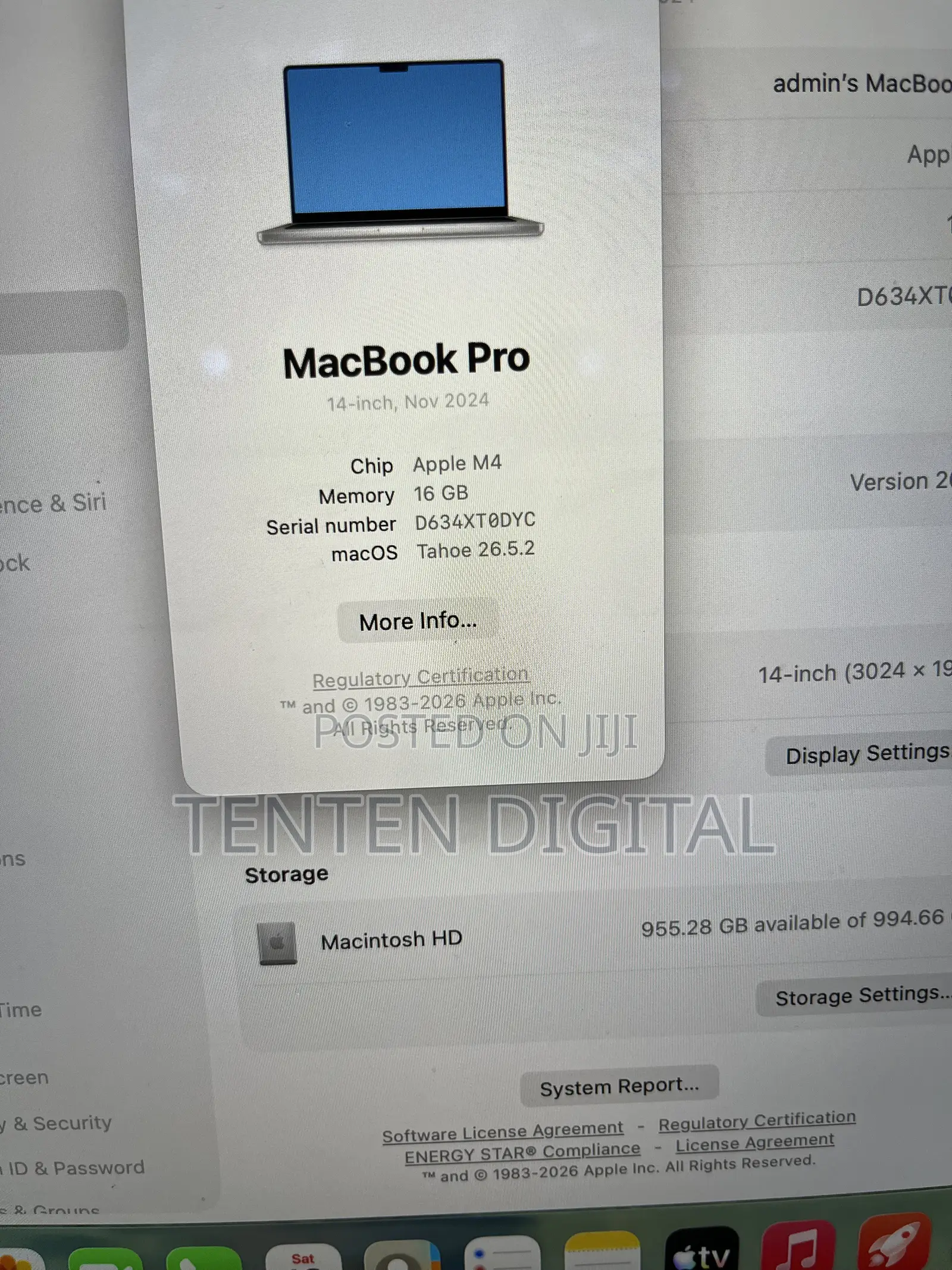 Laptop Apple MacBook Pro 2024 M4 16GB Apple M4 SSD 1T