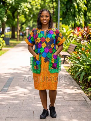 Quality Short Dress With 2 Front Pockets Designed With Organza