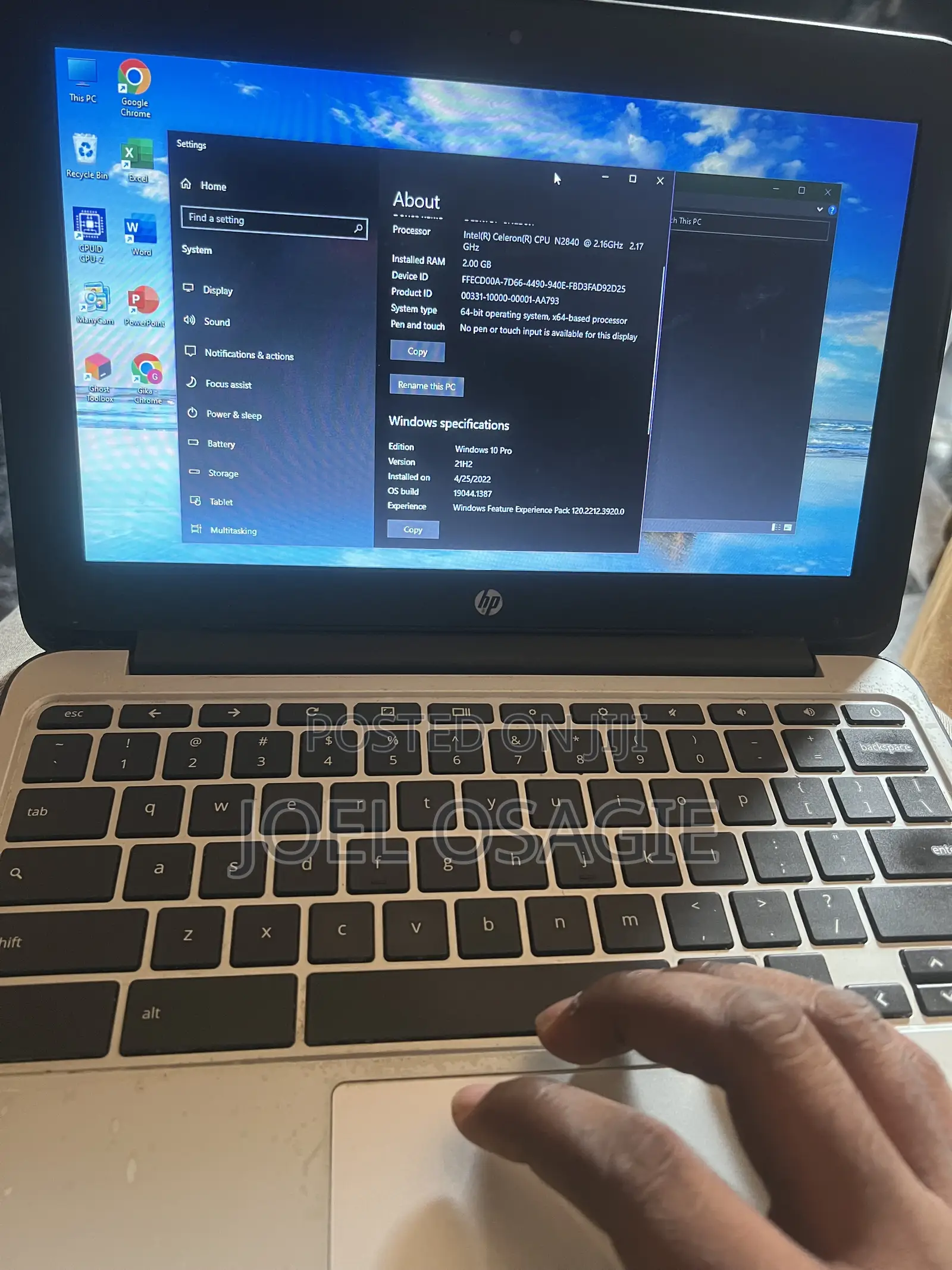 Laptop HP Chromebook 2GB Intel Celeron SSD 16 GB