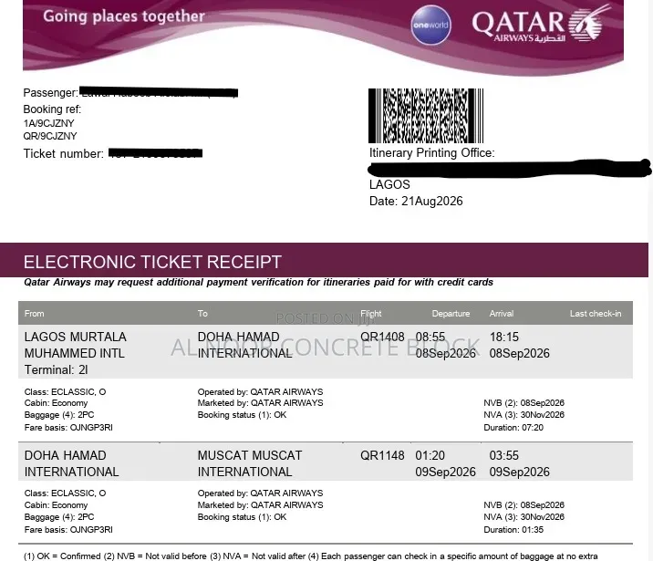 Flight Ticket Available