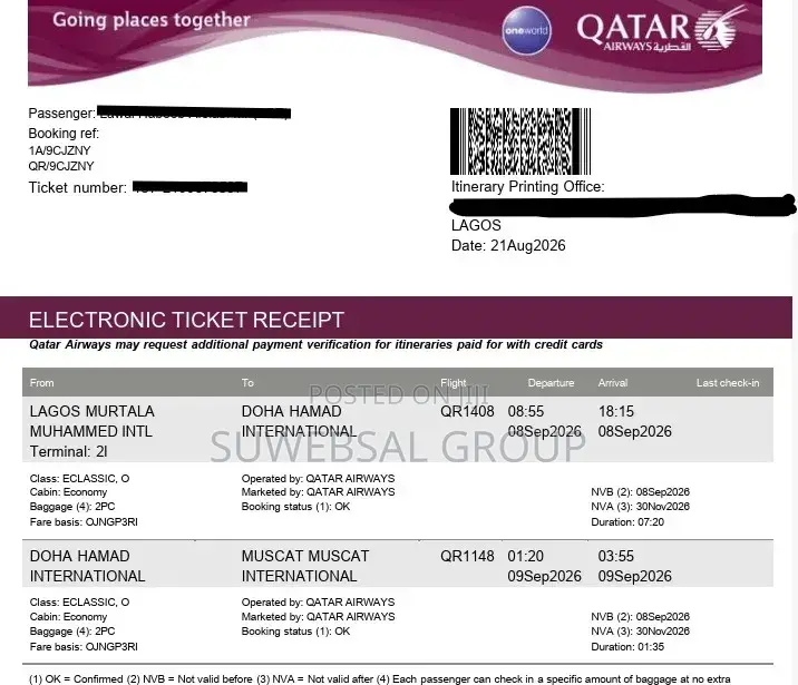 Flight Ticket Available