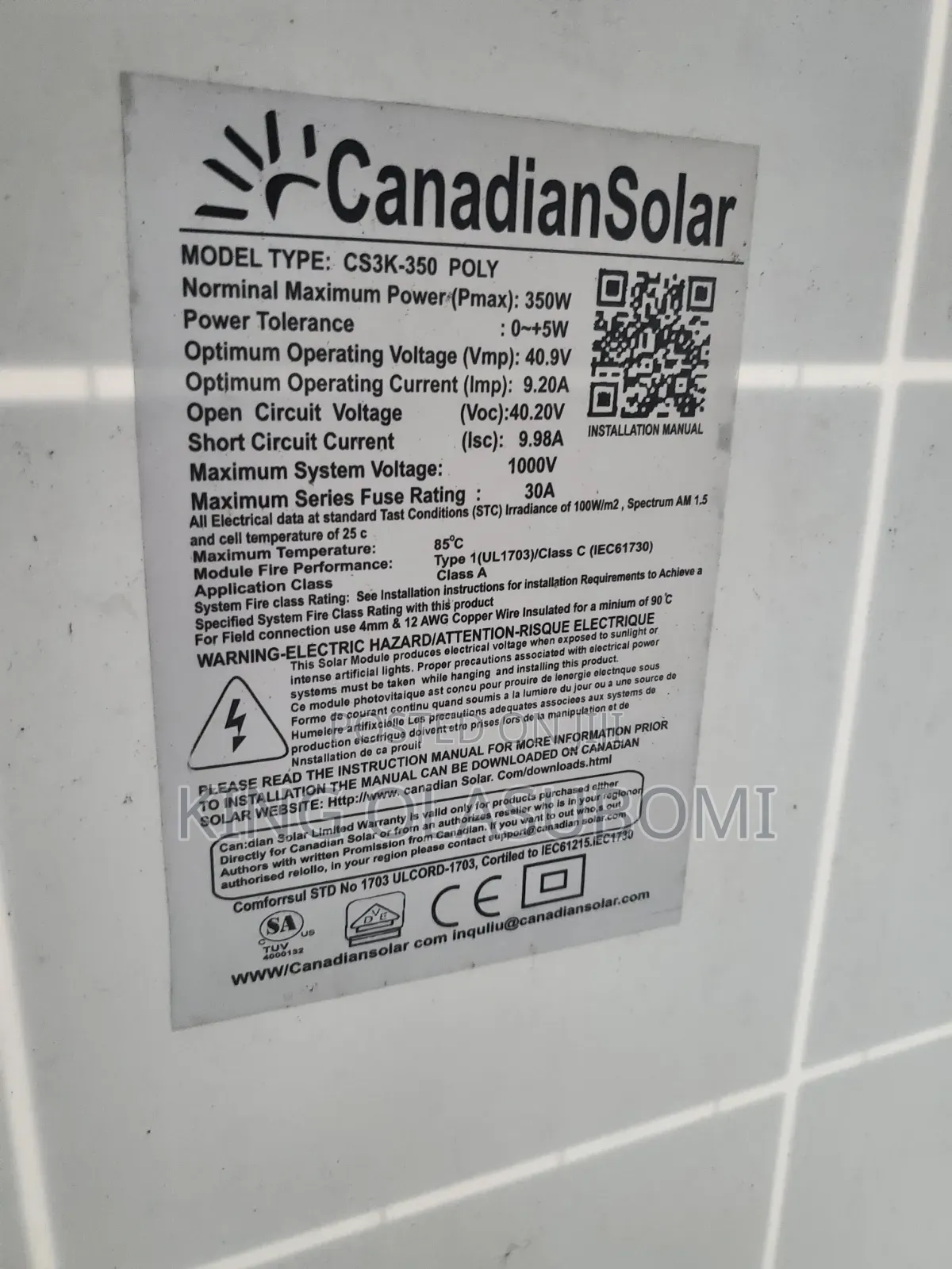 300w Monocrystalline Solar Panel