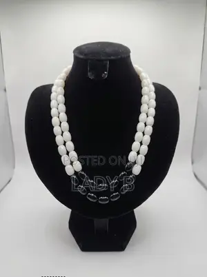 Beautiful Traditional Multi-Purpose White and Black Beaded Set