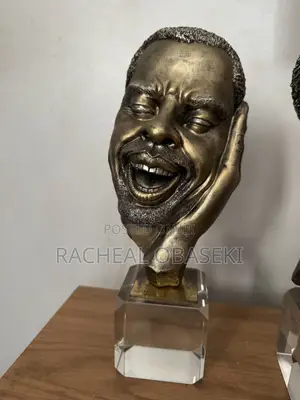 Luxury Bronze Face Sculpture Set 2-Piece Home Office Decor