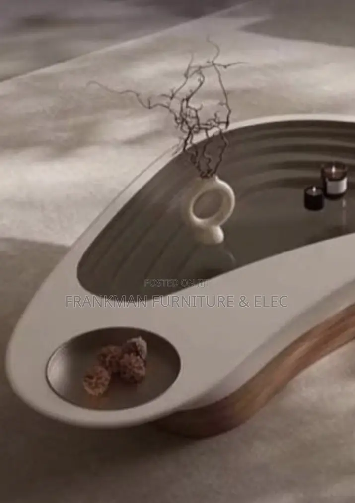 Modern Oval Center Table With Stylish Storage Design
