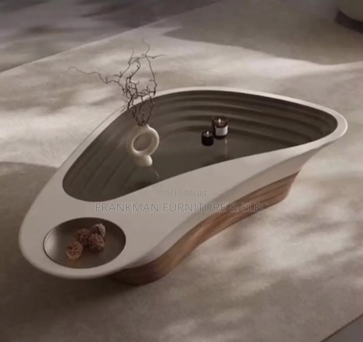 Modern Oval Center Table With Stylish Storage Design