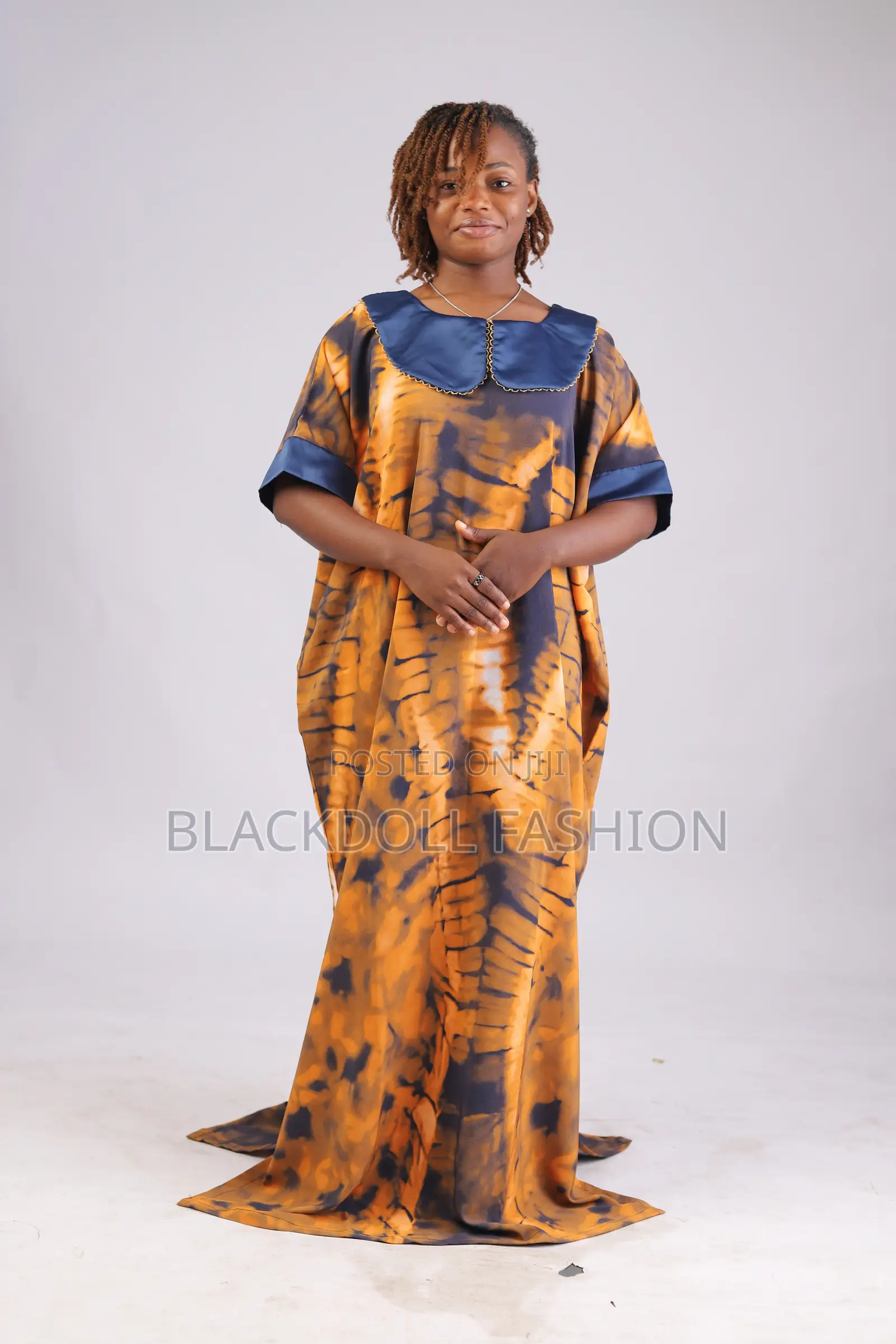 Adire Beaded Collar Bubu