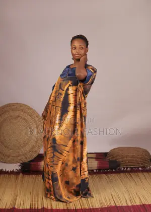 Adire Beaded Collar Bubu