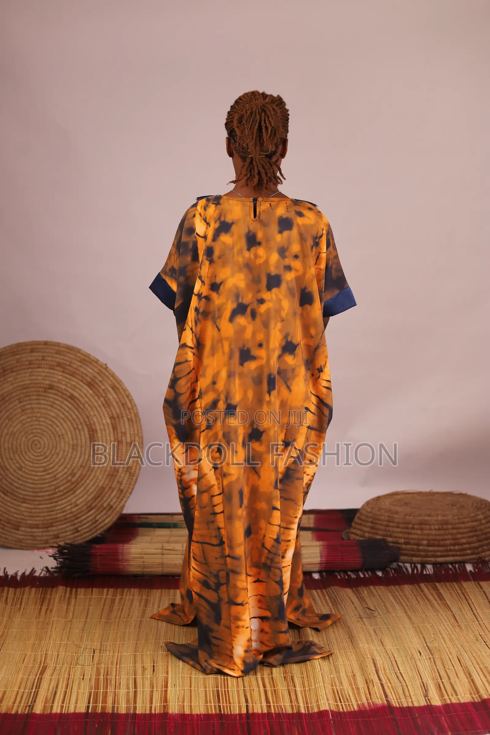 Adire Beaded Collar Bubu