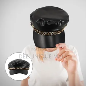 Classic British Flat Cap for Women Adjustable Black Casual Wear Hat
