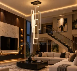 Modern Ring Stairs Led Lights Pendant Lamps for Living Room