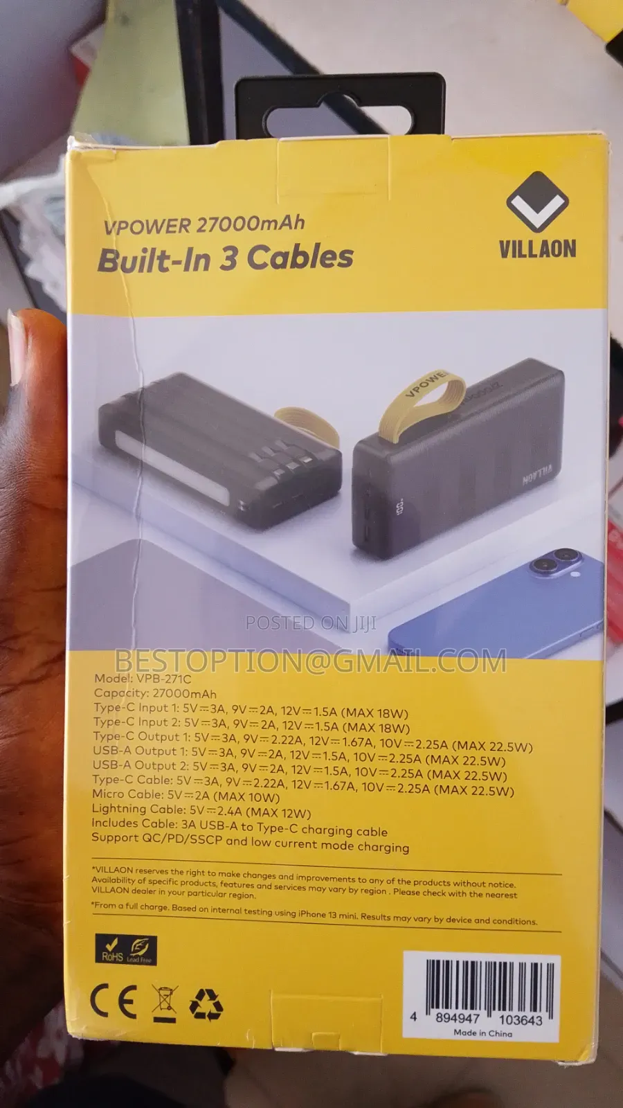 V Power 27,000mah
