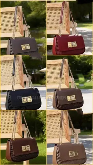 Luxury Women’s Leather Handbag With Gold Chain Strap Decorative Buckle