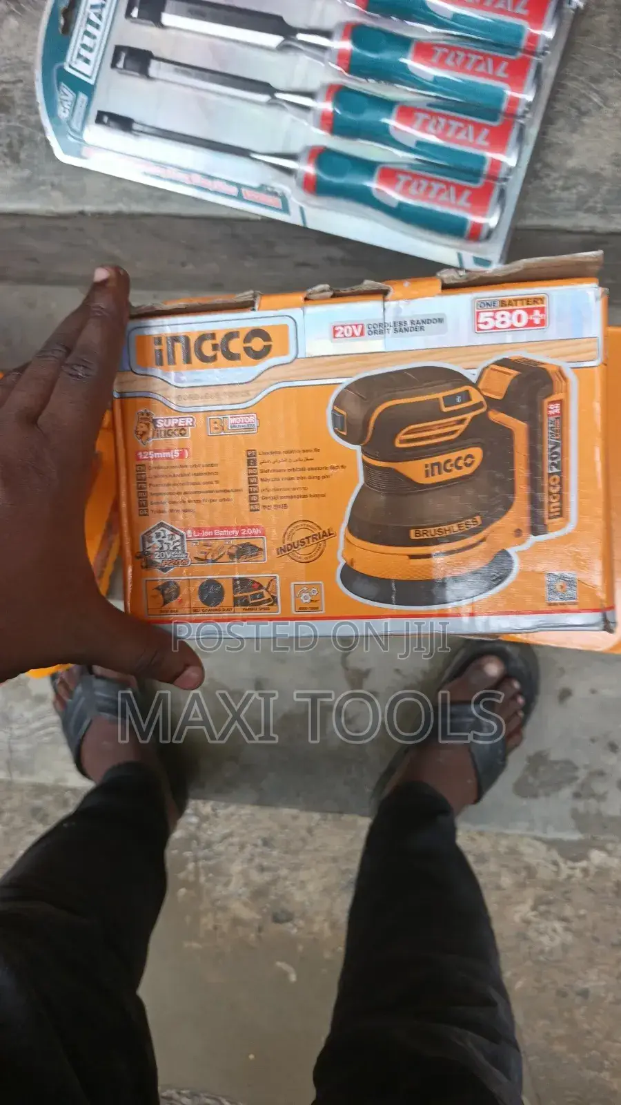 Ingco 20V Cordless Random Orbit Sander (Model:CROSLI2002)brushless