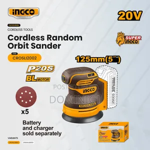 Ingco 20V Cordless Random Orbit Sander (Model:CROSLI2002)brushless