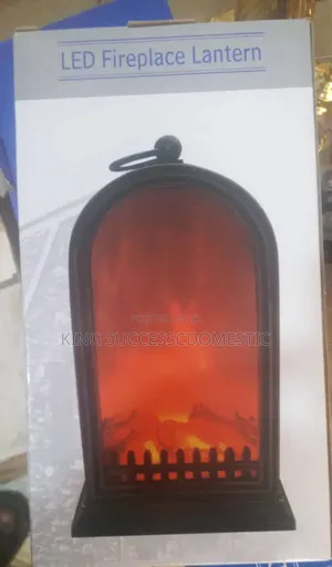 Decorative LED Fireplace Lantern – Realistic Moving Flame Effect Light