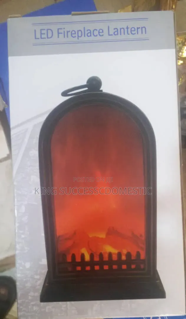 Decorative LED Fireplace Lantern – Realistic Moving Flame Effect Light