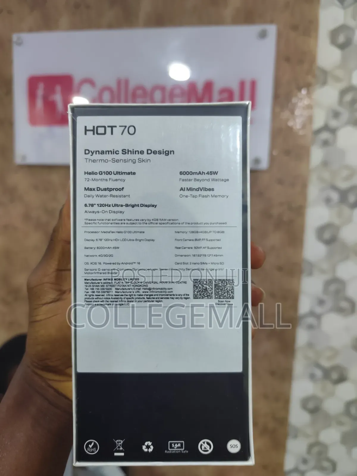 New Infinix Hot 70 128 GB Black