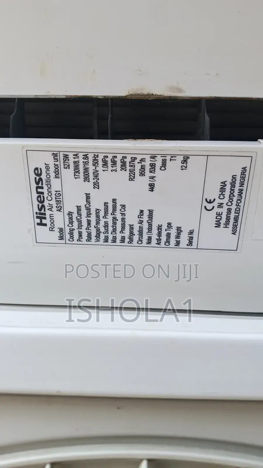 Barely Used 2hp Hisense AC Split