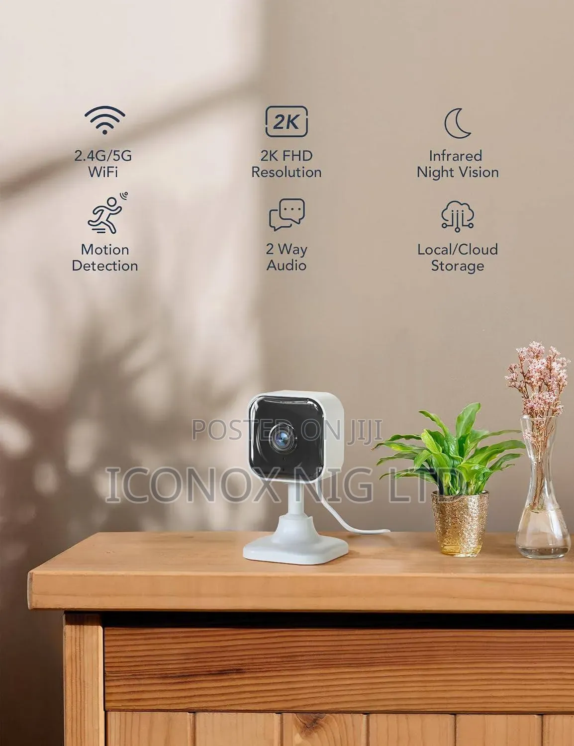 Alexa, Google Home Security WiFi Camera Motion Detect NightVision Cam