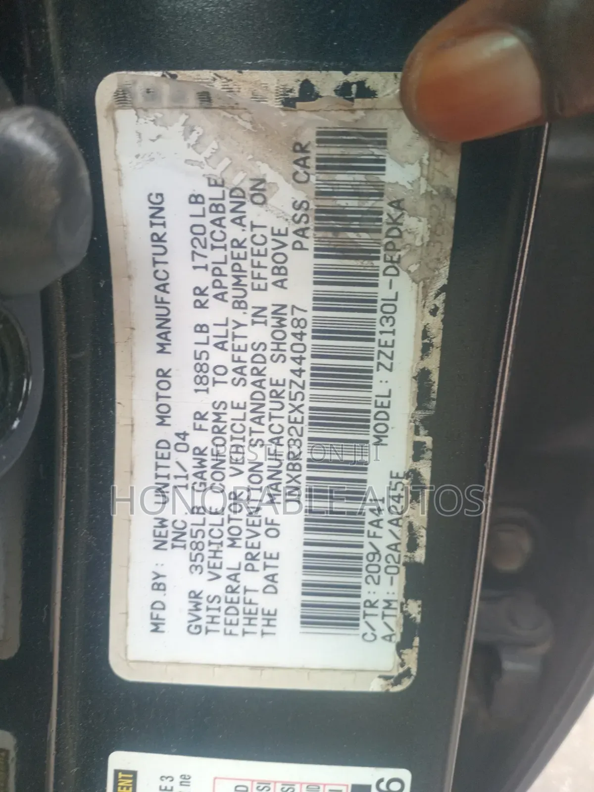 Toyota Corolla 2005 Black