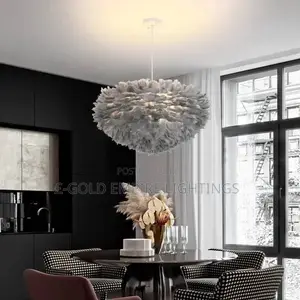 Luxury White Feather Pendant Light | Modern Bedroom Ceiling Chandelier